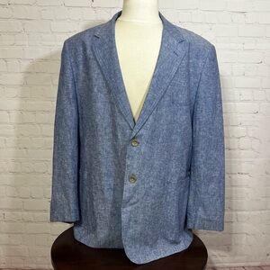 ALLEN FLUSSER blue sportcoat jacket XXL *based on measurement